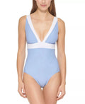 DKNY HYDRANGEA Deep V-Neck One-Piece Sizewimsuit, USize 10