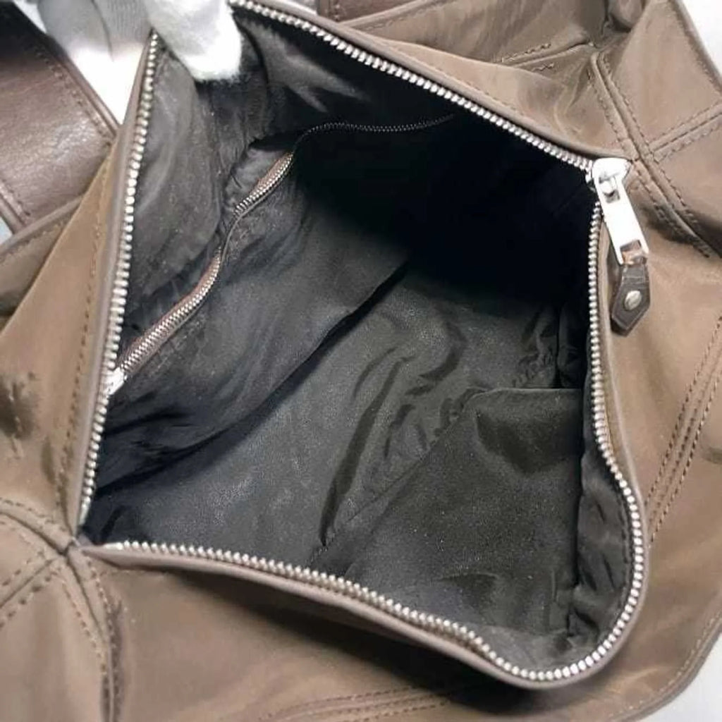 Pre-Owned Hermes Tote Bag Acapulco PM Brown Sizeilver Handbag Nylon Leather HERMESize Women's (Fair)