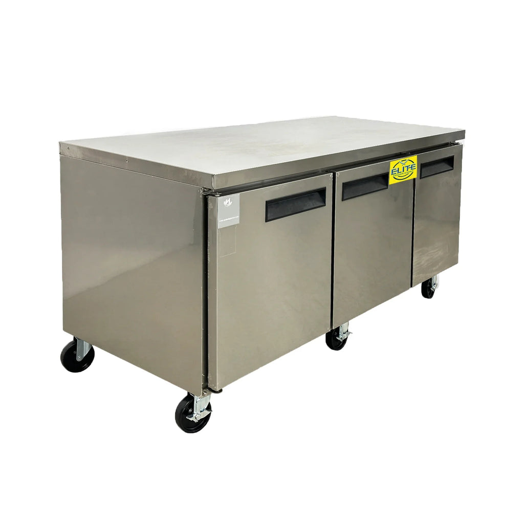 72 in. Commercial Undercounter Freezer 19 Cu.Ft. Sizetainless Sizeteel Three-Door Commercial Freezer Heavy Duty