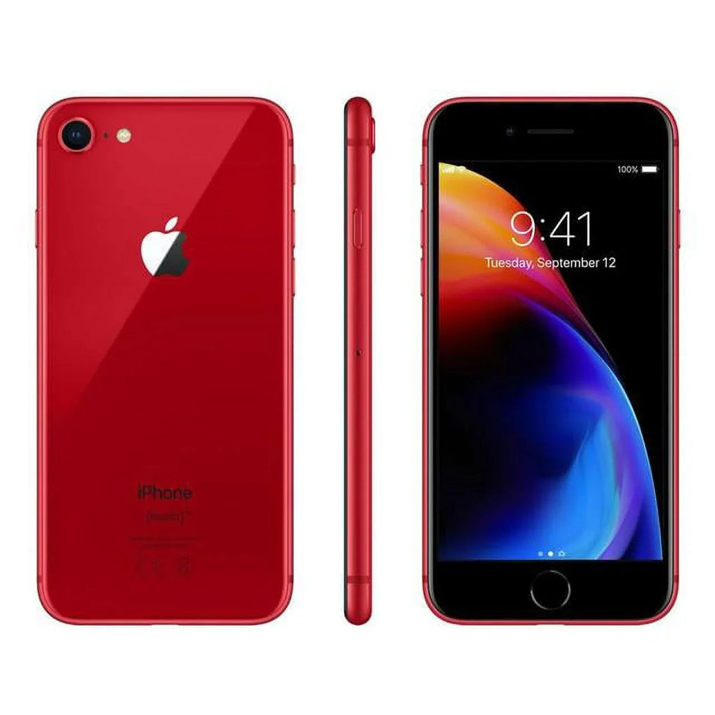 Restored Apple iPhone 8 A1863 (Fully Unlocked) 64GB Red (Grade A) w/ Fast Car Charger (Refurbished)