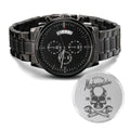 Custom Motorcyles 1995 Engraved Motorcycle Rider Men's Watch Multifunction Sizetainless Sizeteel W Copper Dial