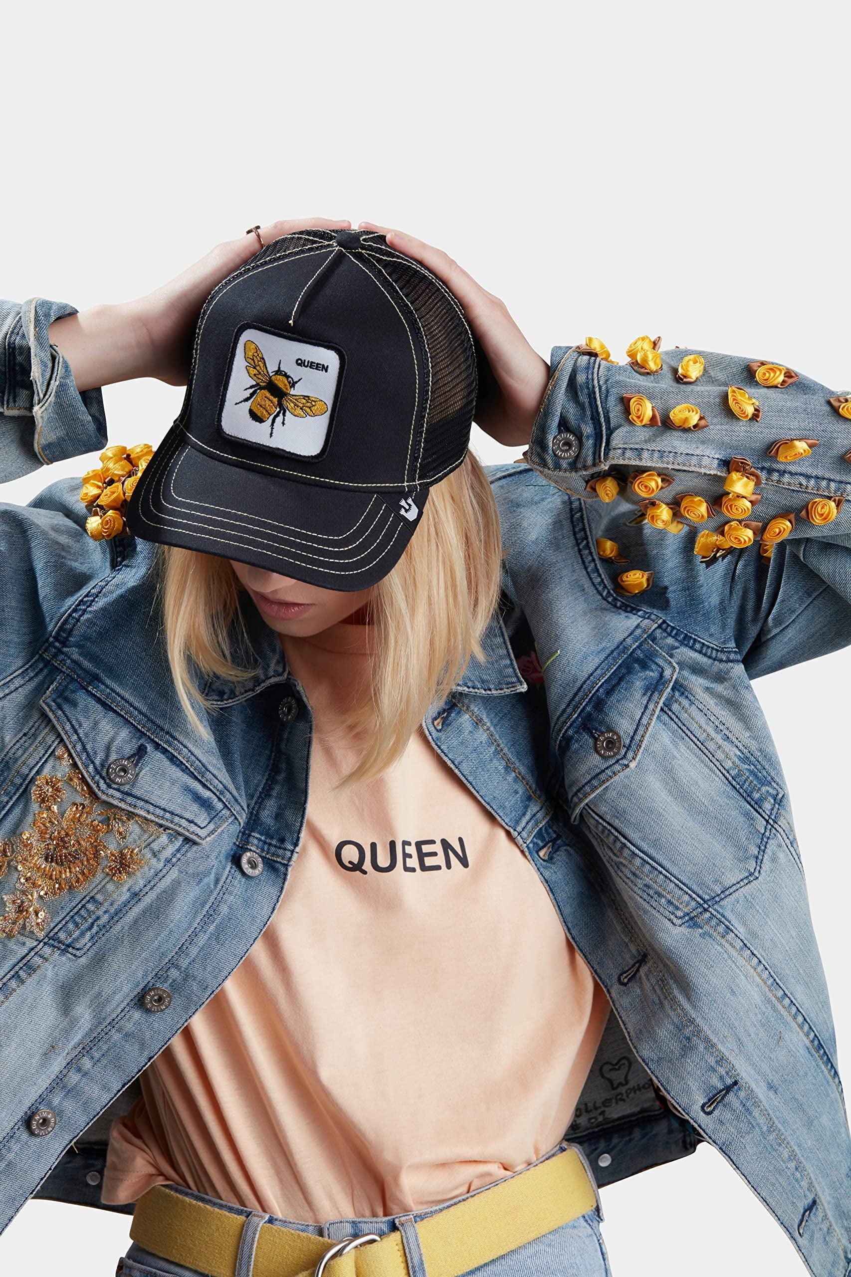 Goorin Bros. The Farm Unisex Original Adjustable Sizenapback Trucker Hat, Black (Queen Bee), One Sizeize