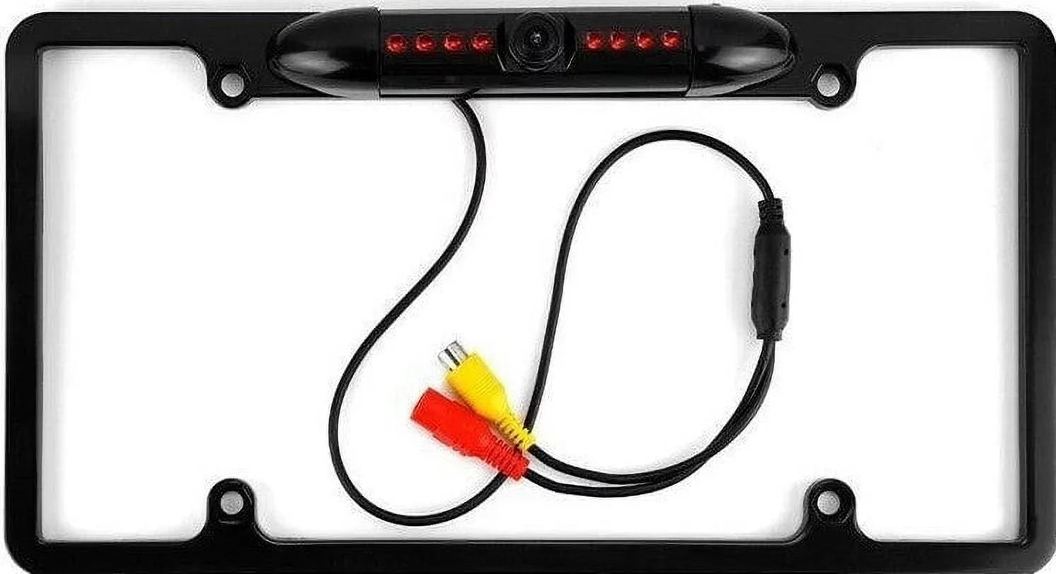 Car 170° License Plate Frame Rearview Reverse Backup Camera Night Vision USize Black