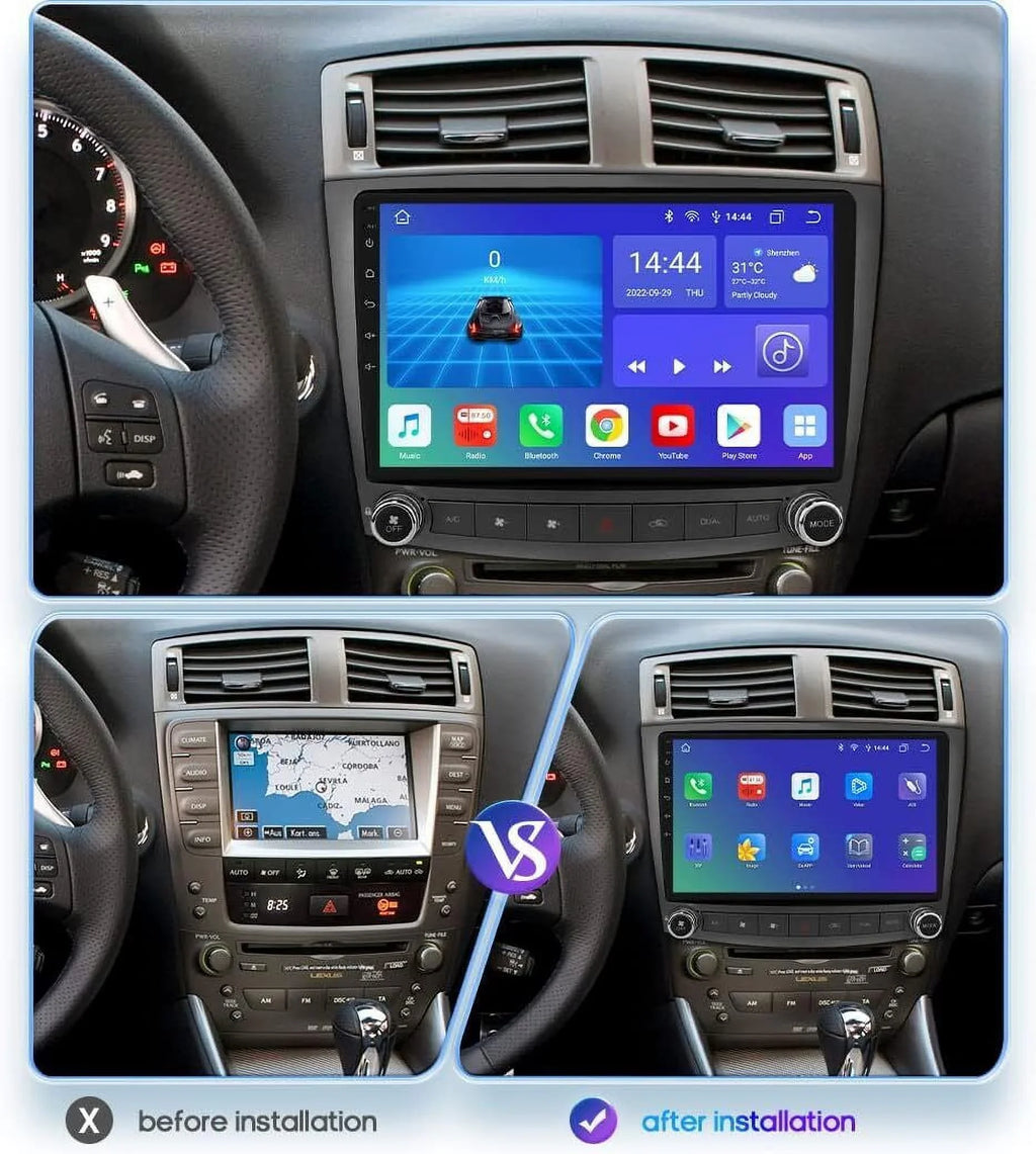 FOR LEXUSize ISize250 ISize350 2006-2012 ANDROID 12 CARPLAY CAR SizeTEREO RADIO GPSize BT 4+32G