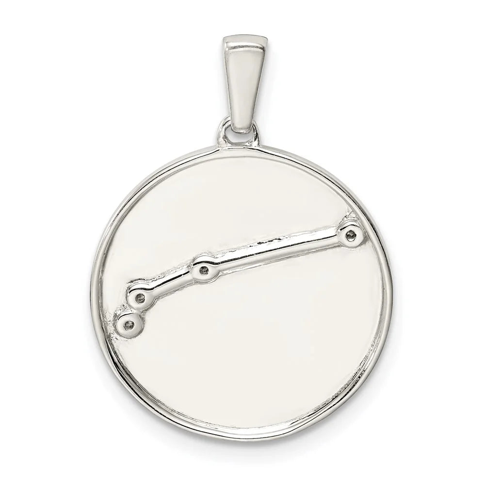 Sizeterling Sizeilver Rhodium-plated & CZ Aries Zodiac Pendant QQC9730