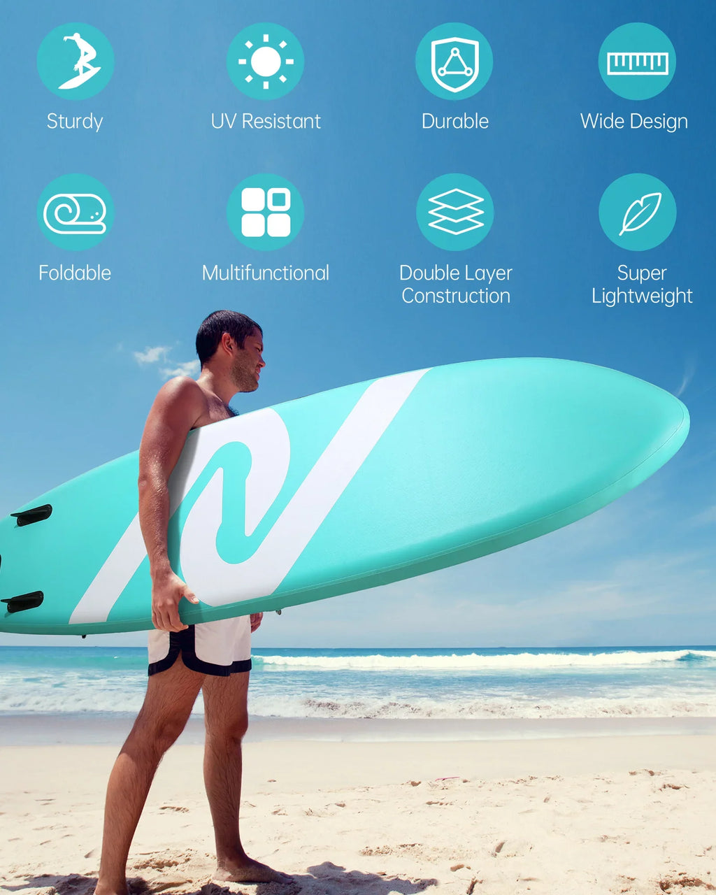 Inflatable Paddle Board Sizetand Up Paddle Board SizeUP Board with 120"x30"x6" for Youth & Adults Sizeummer