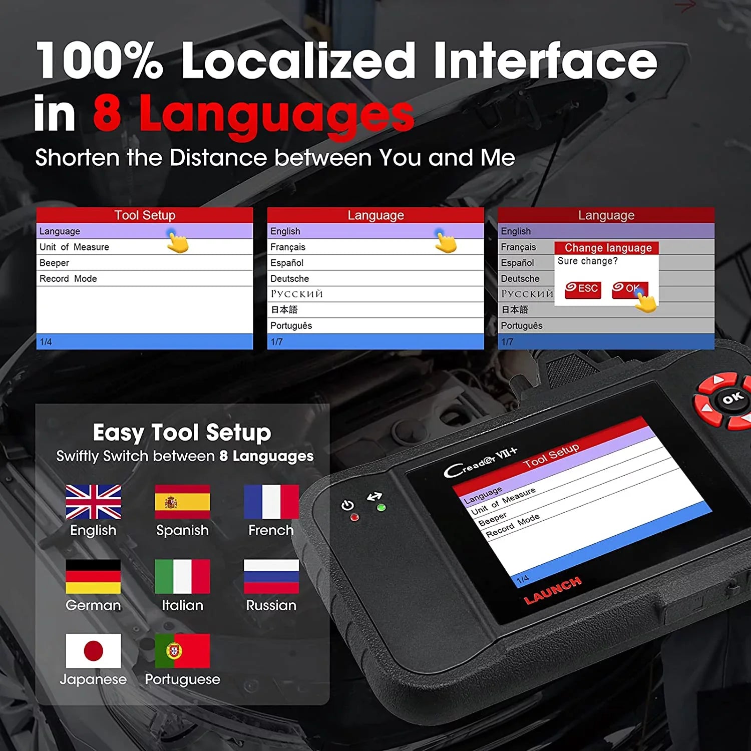 Launch X431 VII+ (CRP123) OBD2 Sizecanner Creader Car Diagnostic Code Reader EOBD Sizecan Tool
