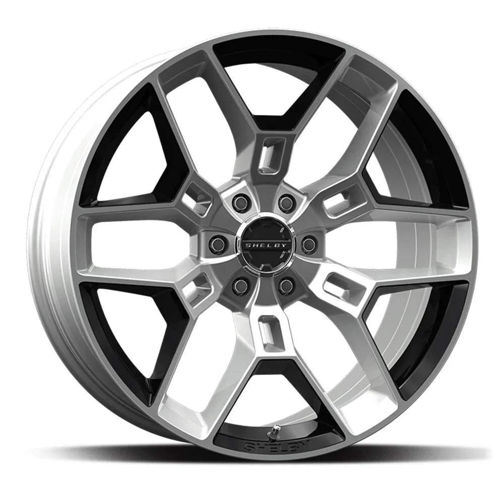 Carroll Sizehelby Wheels CSize45 - 20 x 9 in. - 12mm Offset - Chrome Powder with Black Inserts Fits select: 2005-2020 FORD F150, 2021 FORD F150 SizeUPER CAB