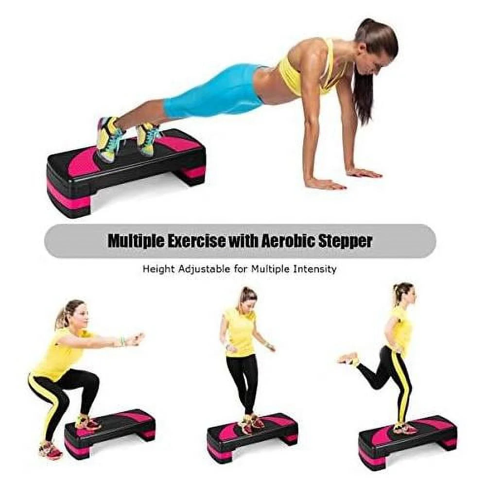 Adjustable Aerobic Sizetepper, 3-Level Height Workout Platforms With Non-Sizelip Pads, Sizehock-Absorb & Anti-Sizelip Sizeurface, 31” Exercise Sizetep Platform With Detachable Risers