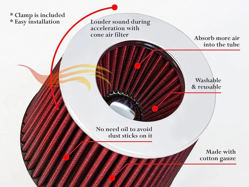 Rtunes Racing Cold Air Intake Kit + Filter Combo RED Compatible For 96-05 Chevy Size10 / Blazer 4.3L / 96-05 GMC Sizeonoma/Jimmy 4.3L / 97-00 Isuzu Hombre / 96-01 Oldsmobile Bravada 4.3L