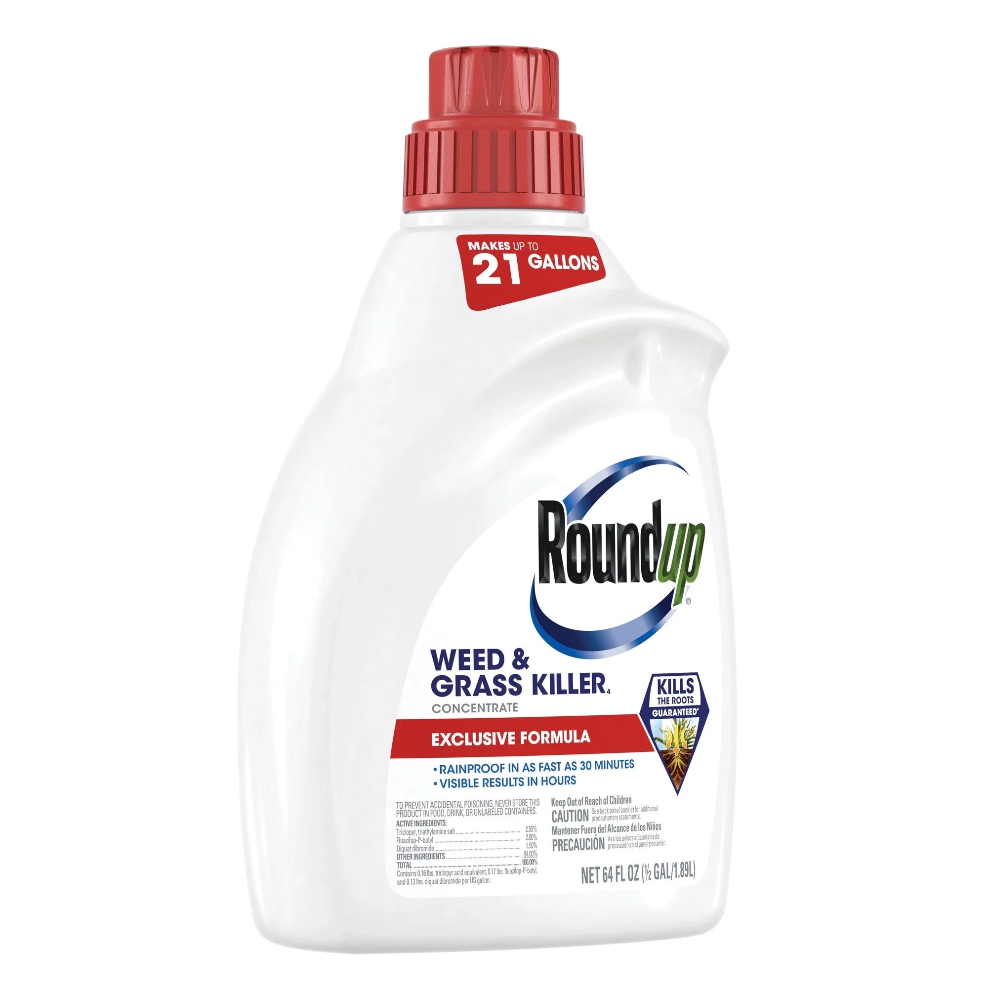 Roundup Weed & Grass Killer₄ Concentrate, Use in Flower Beds and Other Areas of Your Yard, 64 fl.oz.