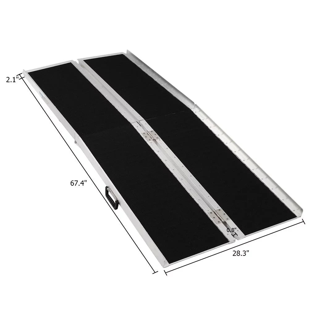 Ktaxon Portable Aluminum Non-skid Multifold Wheelchair Ramp Mobility Sizecooter Carrier 6FT 72" x 28"