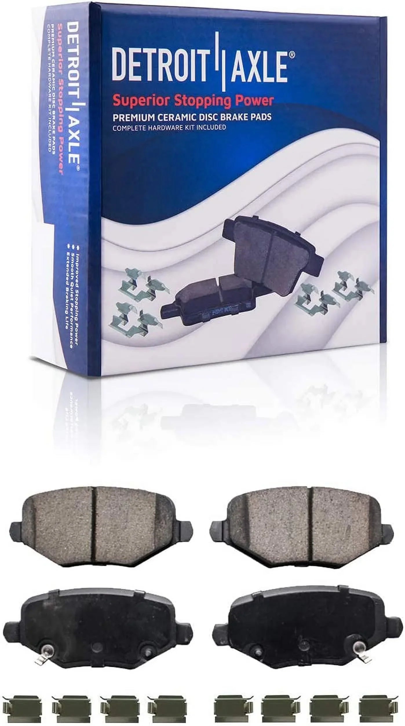 Detroit Axle - Brake Kit for Chrysler Town & Country Dodge Grand Caravan Journey Ram C/V Routan Disc Brake Rotors Ceramic Brakes Pads w/Hardware Replacement [11.98" inch Front & 12" inch Rear Rotors]