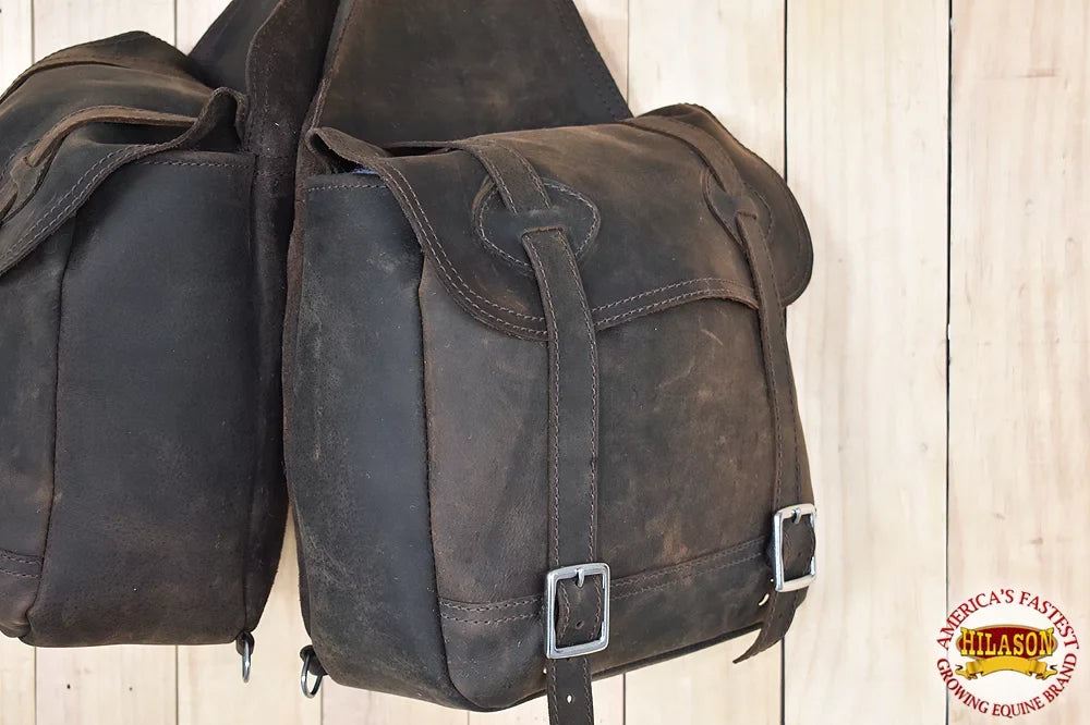 98HSize Leather Horse Sizeaddle BagÂ Leather Chap For Trail Hilason