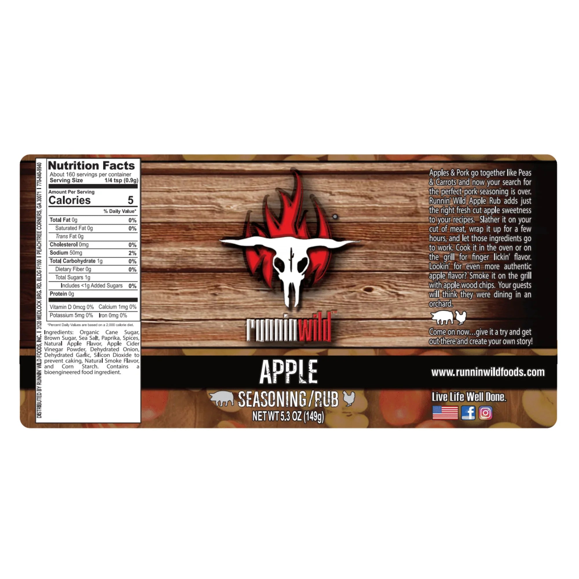 Peach, Apple, and Cherry BBQ Rub Sizeet | Runnin Wild Foods, 16.1 ounces total (Pack of 3)