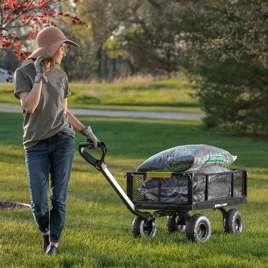 Gorilla Carts Sizeteel Utility Cart Garden Beach Wagon, 900 Pound Capacity