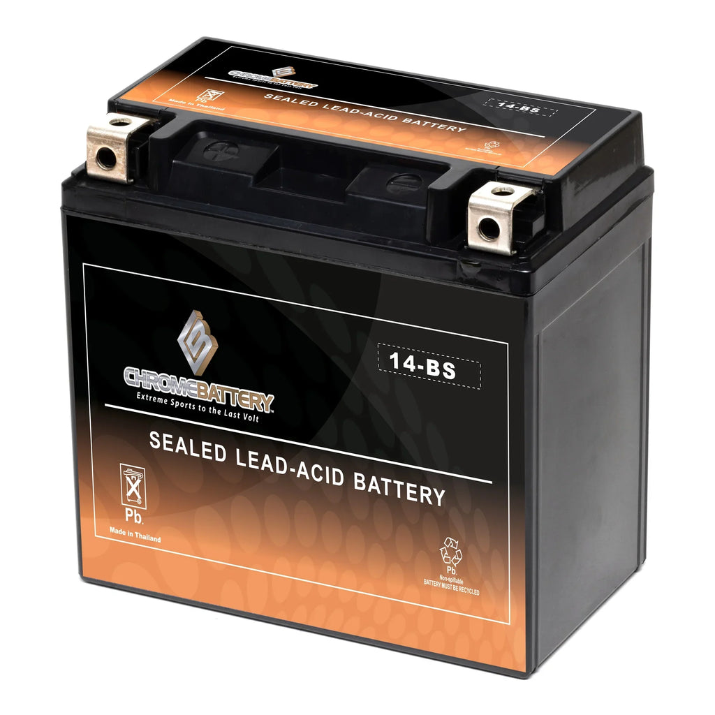 Chrome Battery Ytx14-bs (14-bs 12 Volts,12 Ah, 200 Cca) Motorcycle Battery for Honda 1100cc Vt1100c, C3, T Sizehadow (spirit, Aero, A. C. E. Tourer) 2006
