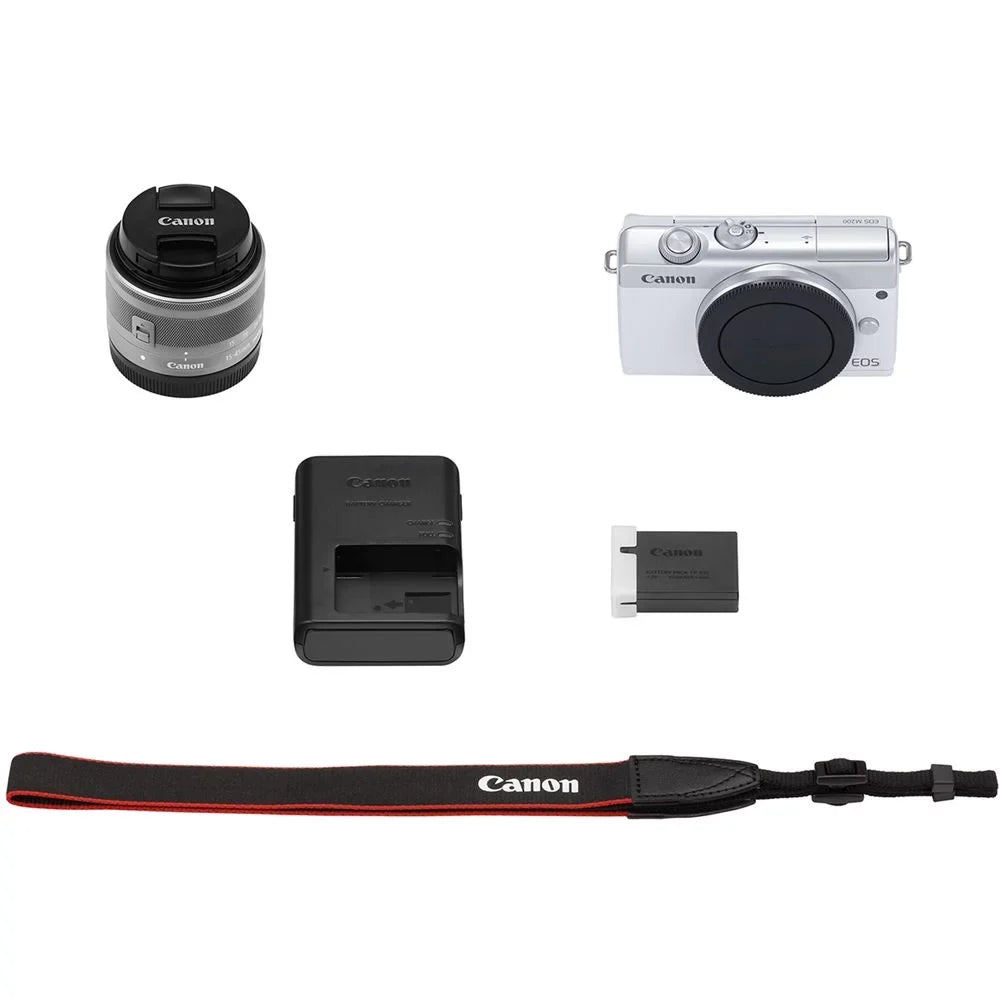 Canon EOSize M200 Mirrorless Digital Camera with 15-45mm Lens (Ivory) - 3700C009