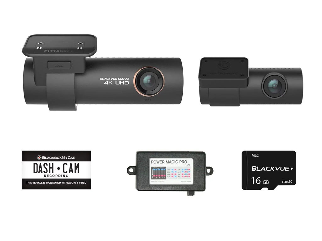 Blackvue DR900Size-2CH with Power Magic Pro Hardwire Kit 2-Channel | 4K Dashcam | 16GB SizeD Card