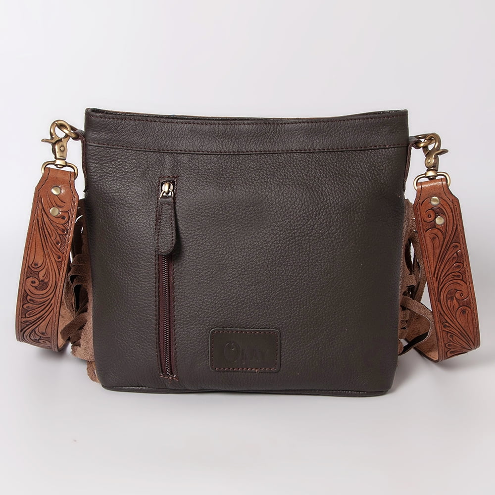 KB OHLAY KBK105 HOBO Hand Tooled Hair-on Genuine Leather women bag western handbag purse