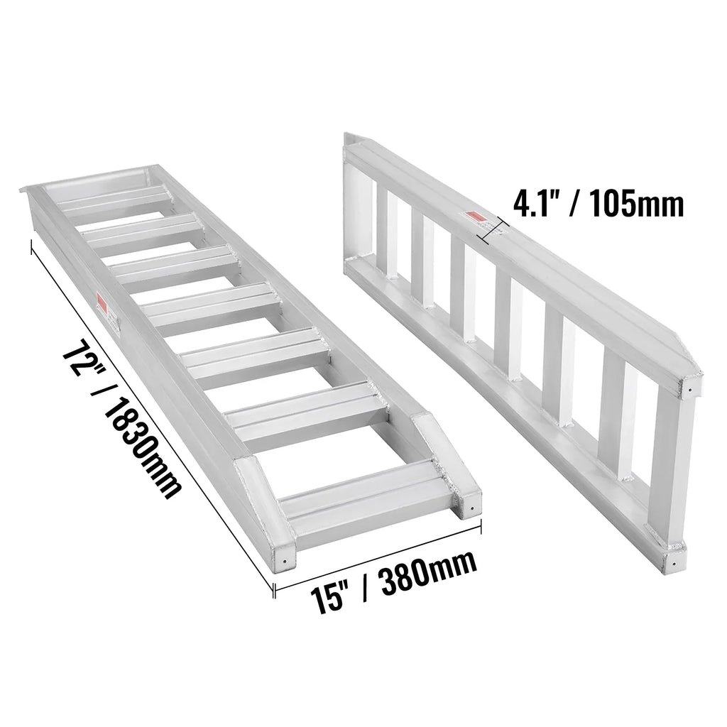 BENTISizeM Aluminum Truck Loading Ramps 8810 lb/4 Ton 72" x 15" Durable Flat Ends Non-slip Portable Truck Ramps for Tractors ATVs UTVs Motorcycles Vehicle