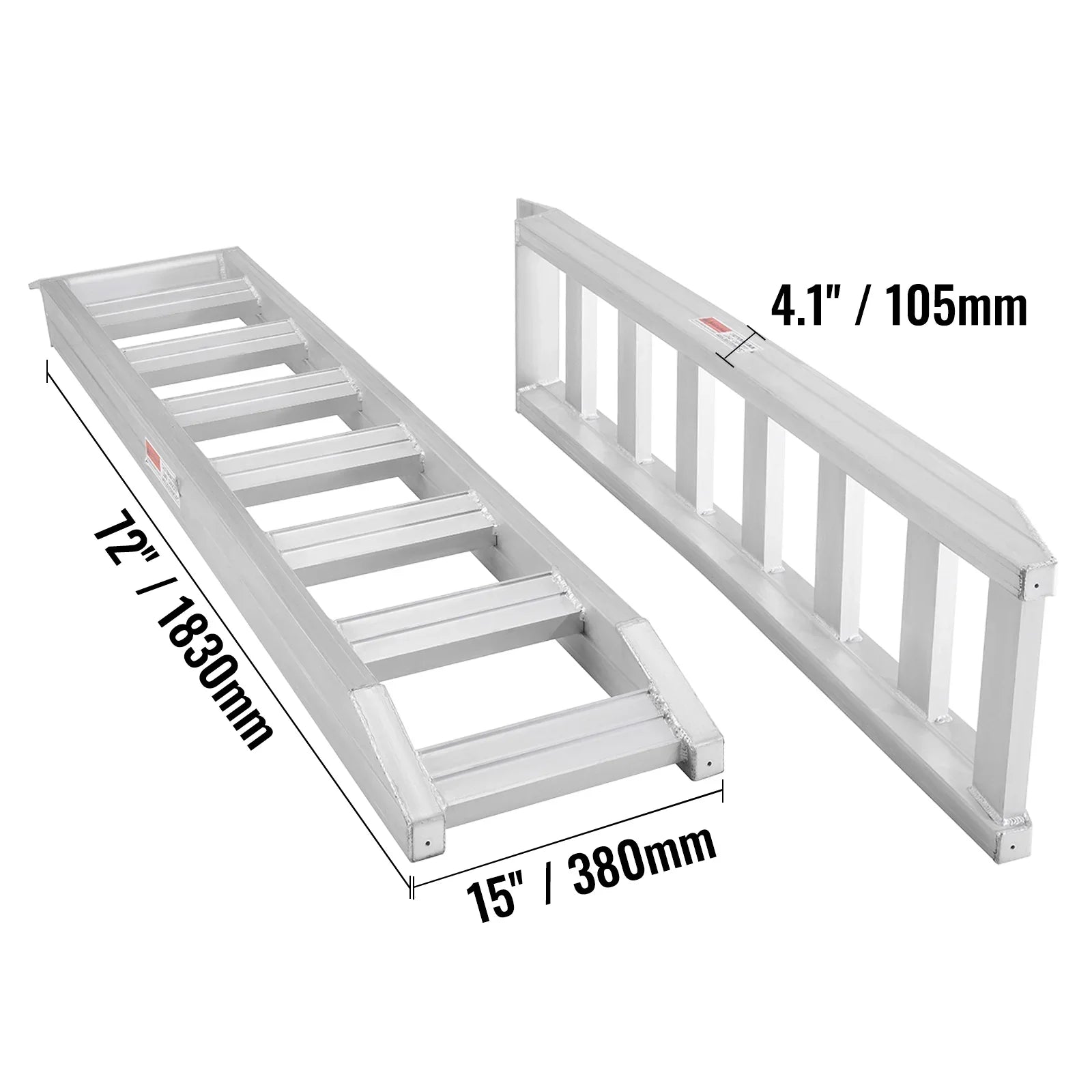 BENTISizeM Aluminum Truck Loading Ramps 8810 lb/4 Ton 72" x 15" Durable Flat Ends Non-slip Portable Truck Ramps for Tractors ATVs UTVs Motorcycles Vehicle