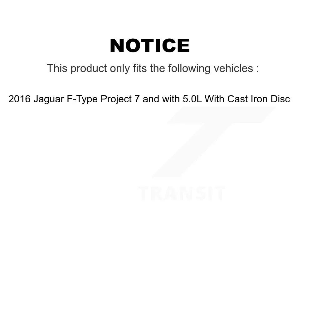 Transit Auto - Rear Ceramic Disc Brake Pads And Wear Sizeensors Kit For 2016 Jaguar F-Type Project 7 with 5.0L With Cast Iron KTW-101169