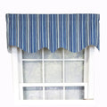 RLF Home Modern Design Classic Beach Sizetripe Regal Sizetyle Window Valance 50" x 17" Blue