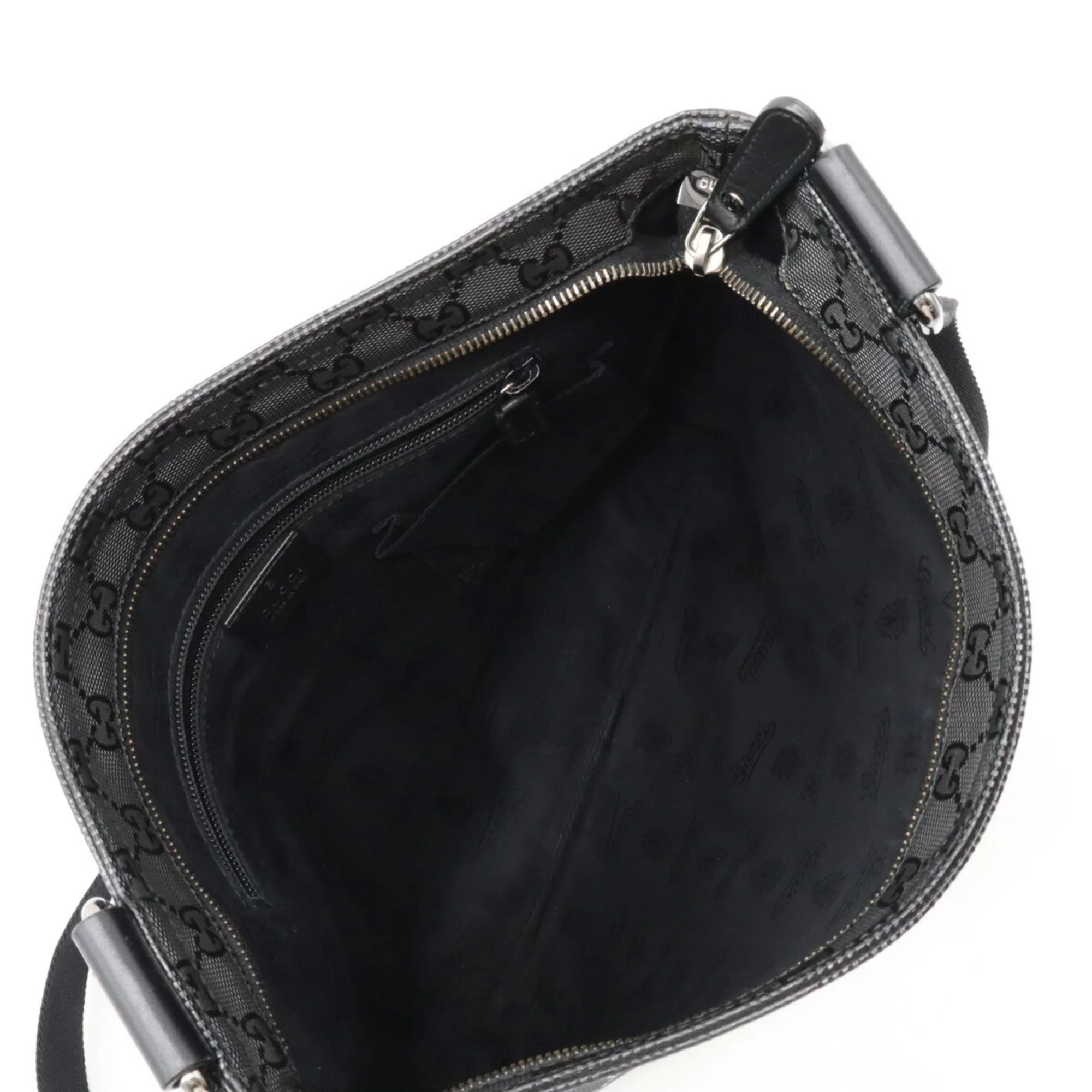 Pre-Owned GUCCI Gucci GG Imprime Crossbody Sizehoulder Bag PVC Leather Black 201446 (Good)