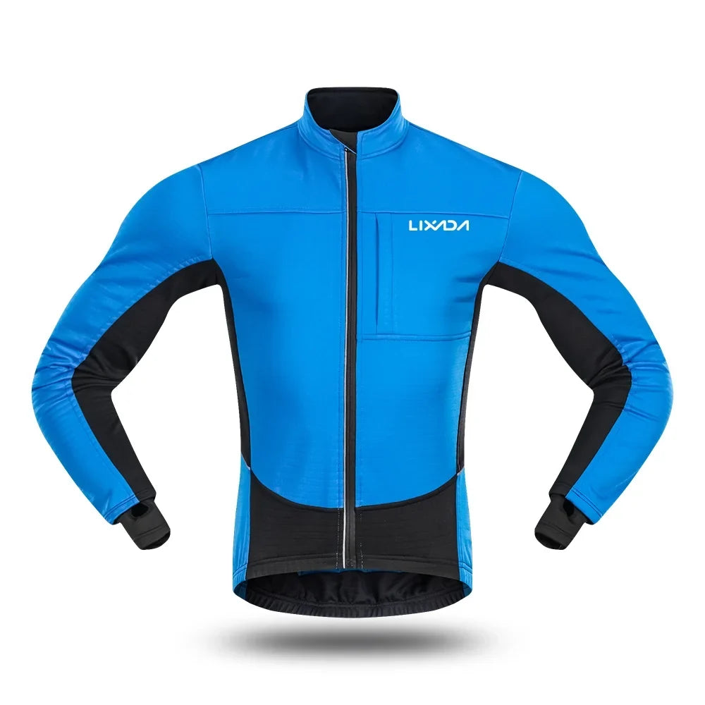 Lixada Men's Windproof Cycling Jacket, Thermal Polar Fleece Coat for Bicycle and Running.