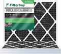 Filterbuy 20x24x1 MERV 8 Odor Eliminator Pleated HVAC AC Furnace Air Filters with Activated Carbon (4-Pack)