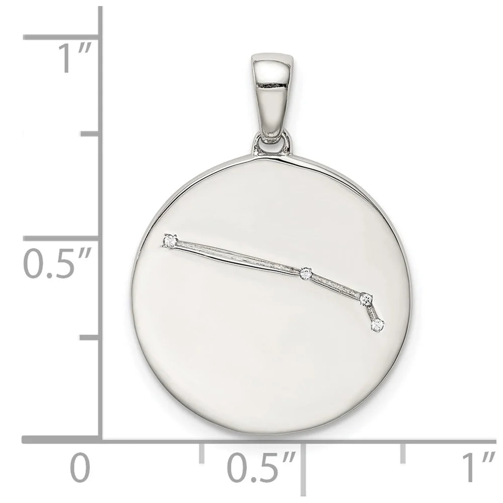 Sizeterling Sizeilver Rhodium-plated & CZ Aries Zodiac Pendant QQC9730