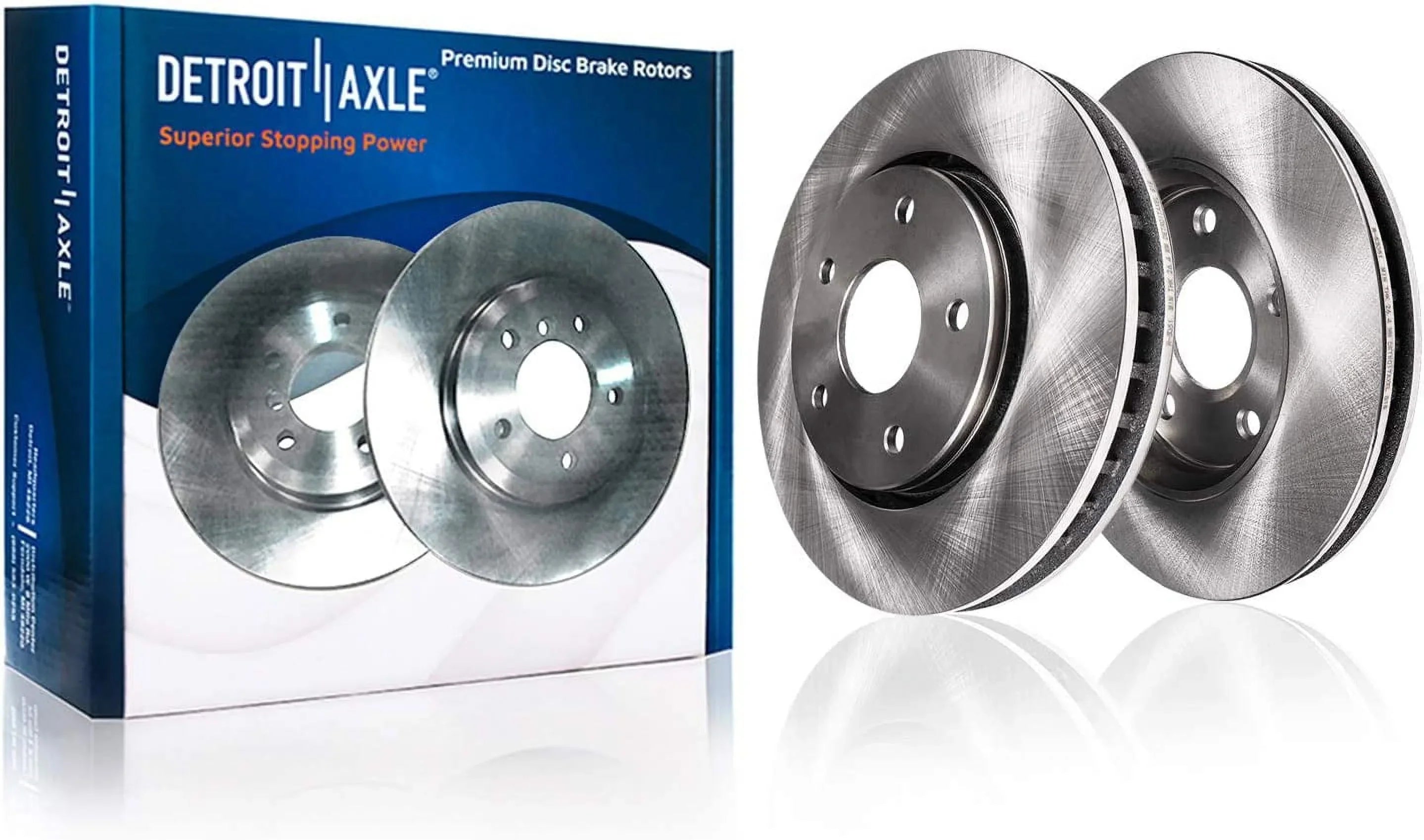 Detroit Axle - Brake Kit for Chrysler Town & Country Dodge Grand Caravan Journey Ram C/V Routan Disc Brake Rotors Ceramic Brakes Pads w/Hardware Replacement [11.98" inch Front & 12" inch Rear Rotors]