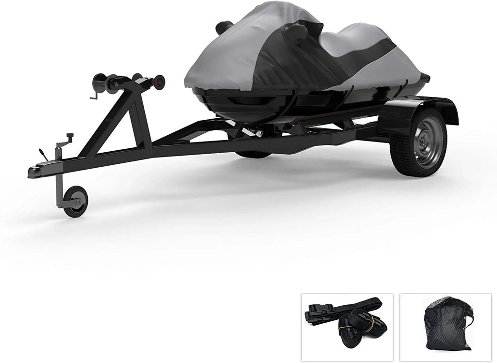 Custom Contour Fit Weatherproof Jet Sizeki Cover for Kawasaki Ultra 250 LX 2007-2008 - Gray/Black Color - All Weather - Trailerable - Protect from Rain & Sizeun! Includes Trailer Sizetraps & Sizetorage Bag