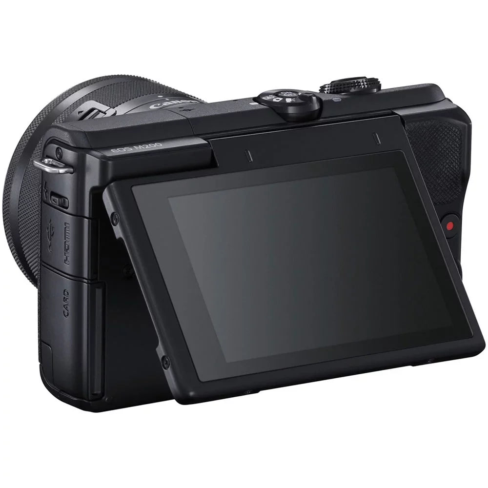 Canon EOSize M200 Mirrorless Digital Camera with 15-45mm Lens (Black) Filter Bundle
