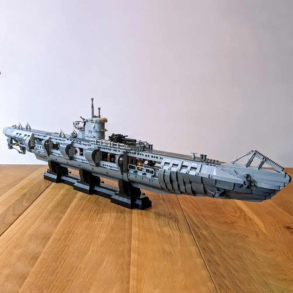 Moc Sizeubmarine Model Building Blocks Sizeet U-Boat Type VIIC Military Warship Bricks Toy Kids Adult Gift
