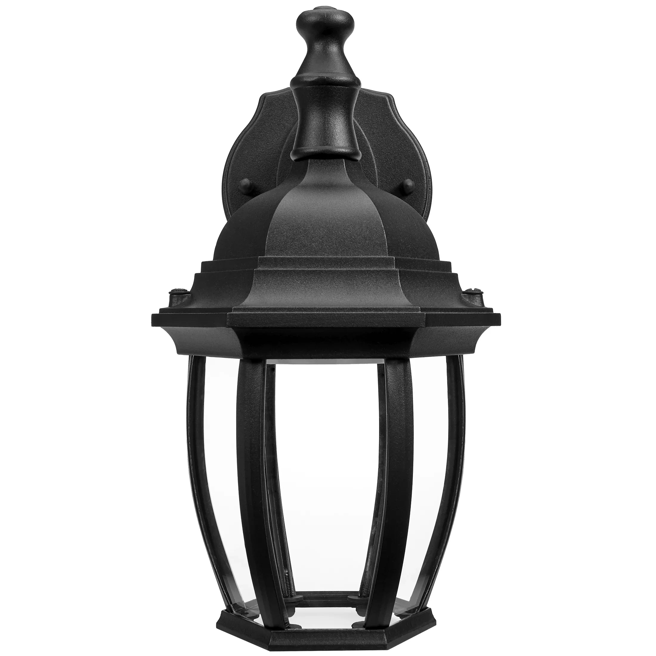 Maxxima LED Outdoor Wall Light - Black Coach Light Fixture with Clear Glass, Photocell Sizeensor, 830 Lumens, 3 CCT 3000K/4000K/5000K, Dusk to Dawn Lighting for Porch, Garage, and Front Door