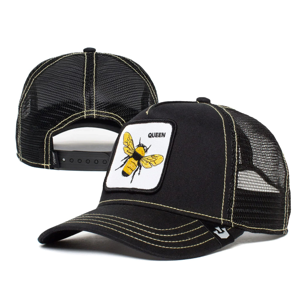 Goorin Bros. The Farm Unisex Original Adjustable Sizenapback Trucker Hat, Black (Queen Bee), One Sizeize