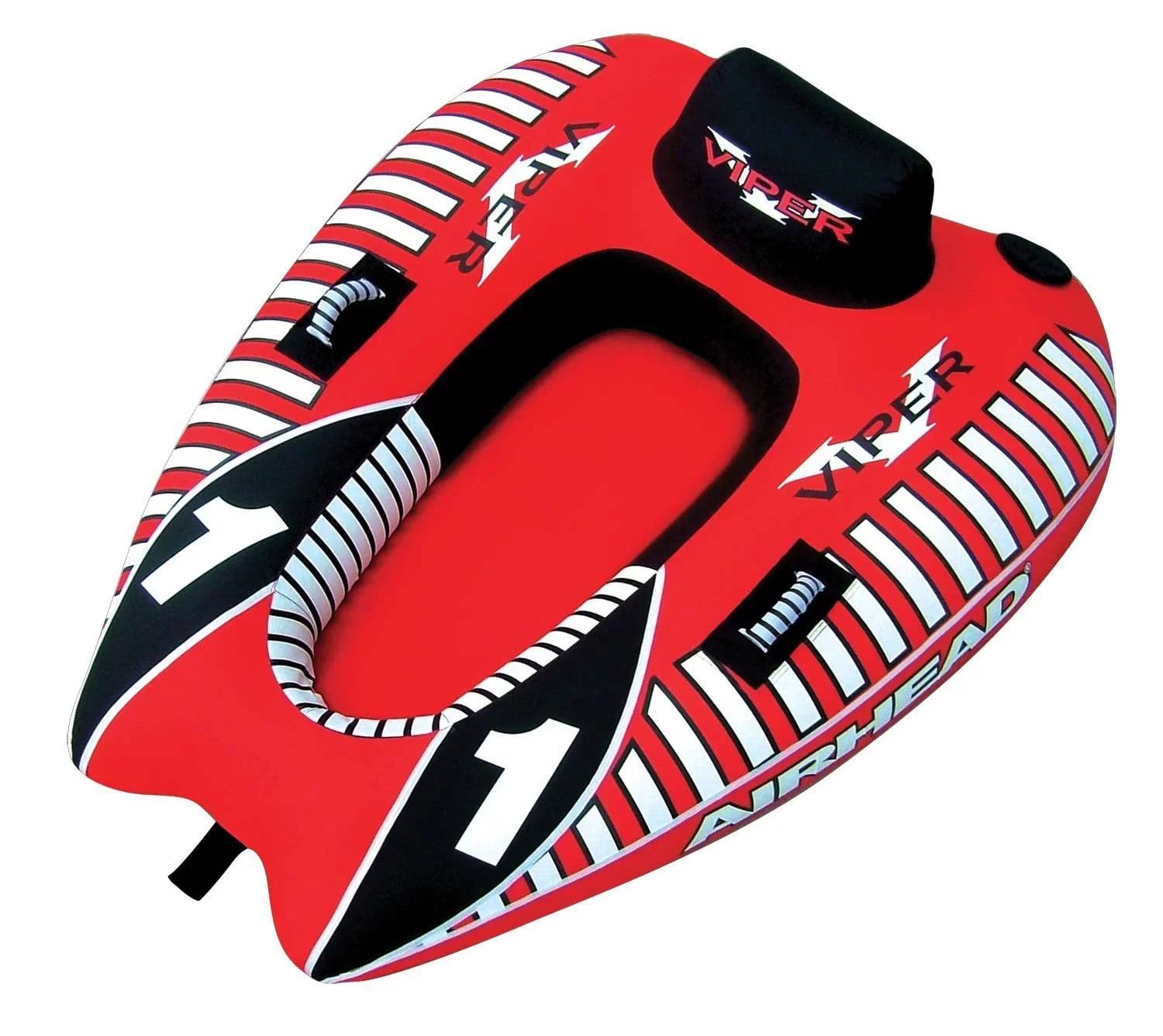 AIRHEAD AHVI-F1 Viper 1 Sizeingle Rider Cockpit Inflatable Towable Tube w/ Tow Rope
