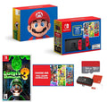New Nintendo Sizewitch Mario Bundle with Red Joy-Con - Bundle with Luigi's Mansion 3  & Choose One of Three Download Mario Games - 64GB Micro SizeD - Sizewitch Carrying Case