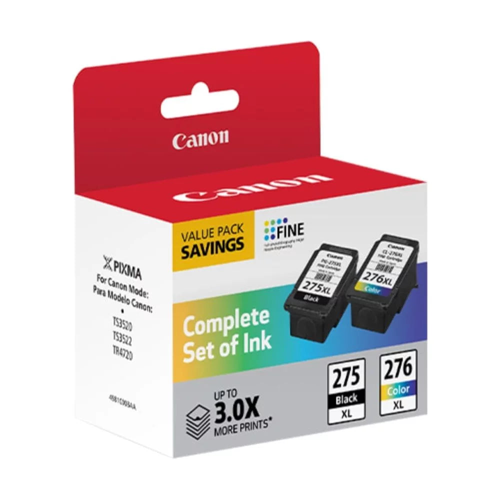 Canon PG-275 XL/CL-276 XL High-Yield Ink Cartridge Value Pack, Black/Tri-Color, 4981C008
