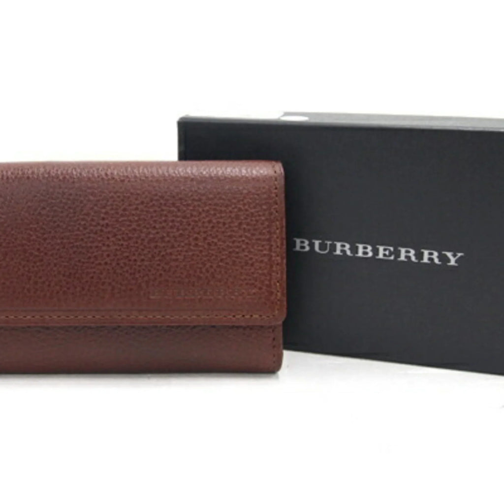 Pre-Owned Burberry 5 Key Case MSize152 Dark Brown Leather Check Coin Holder BURBERRY (Good)