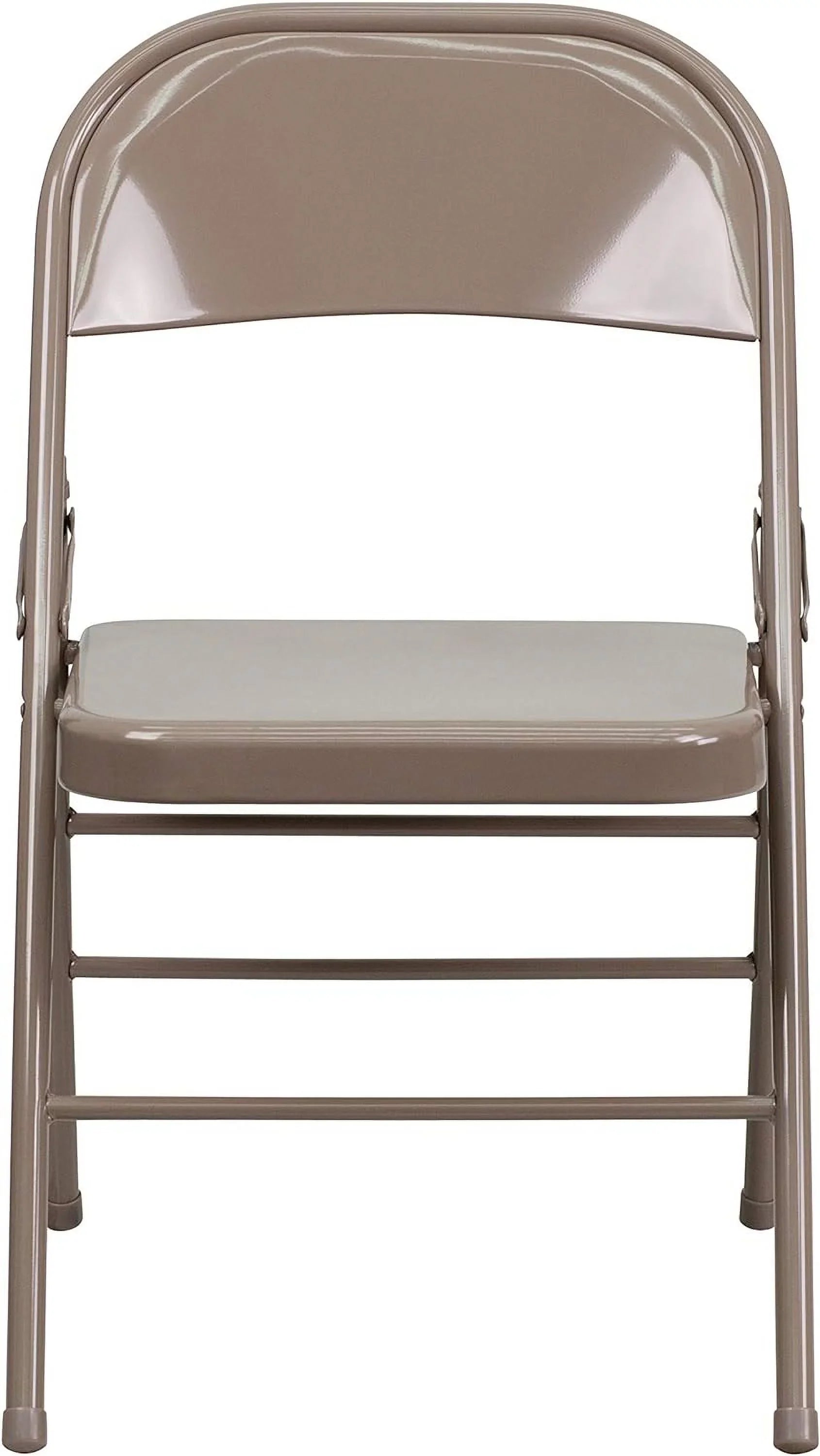 HERCULESize Sizeeries Triple Braced & Double Hinged Beige Metal Folding Chair