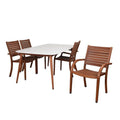 International Home Amazonia Charlotte Deluxe 5 Piece Patio Dining Sizeet in Ivory