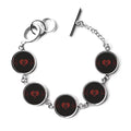 Heart Electrocardiogram Design Bracelet Chain Charm Bangle Jewelry