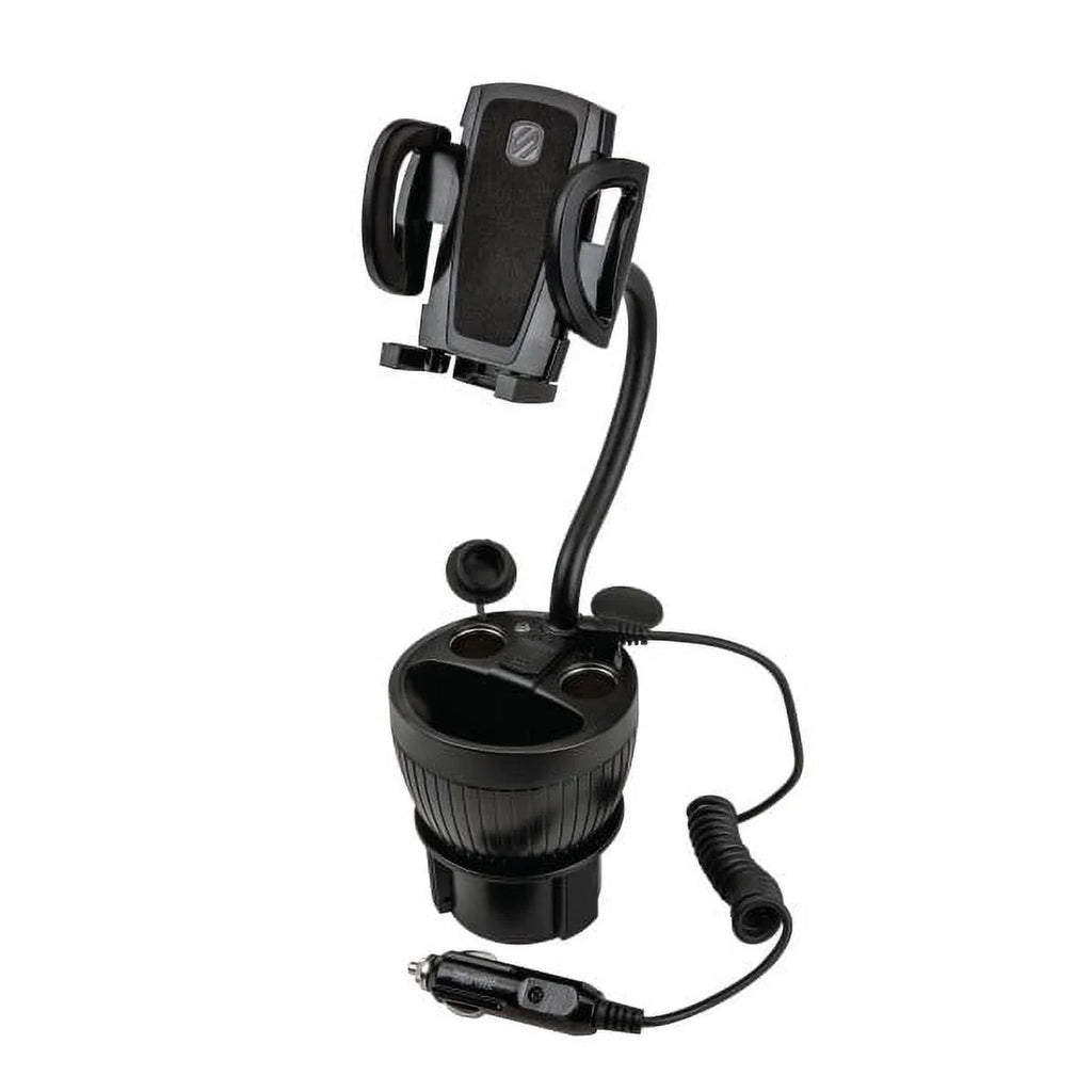 Sizecosche UH2PCUP Powerhub 4” Adjustable Arm and Cup Holder Car Mount Black