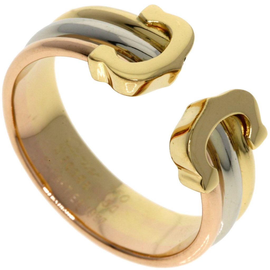 Pre-Owned Cartier 2C Ring #50 K18 Yellow Gold/K18WG/K18PG Women's CARTIER (Good)