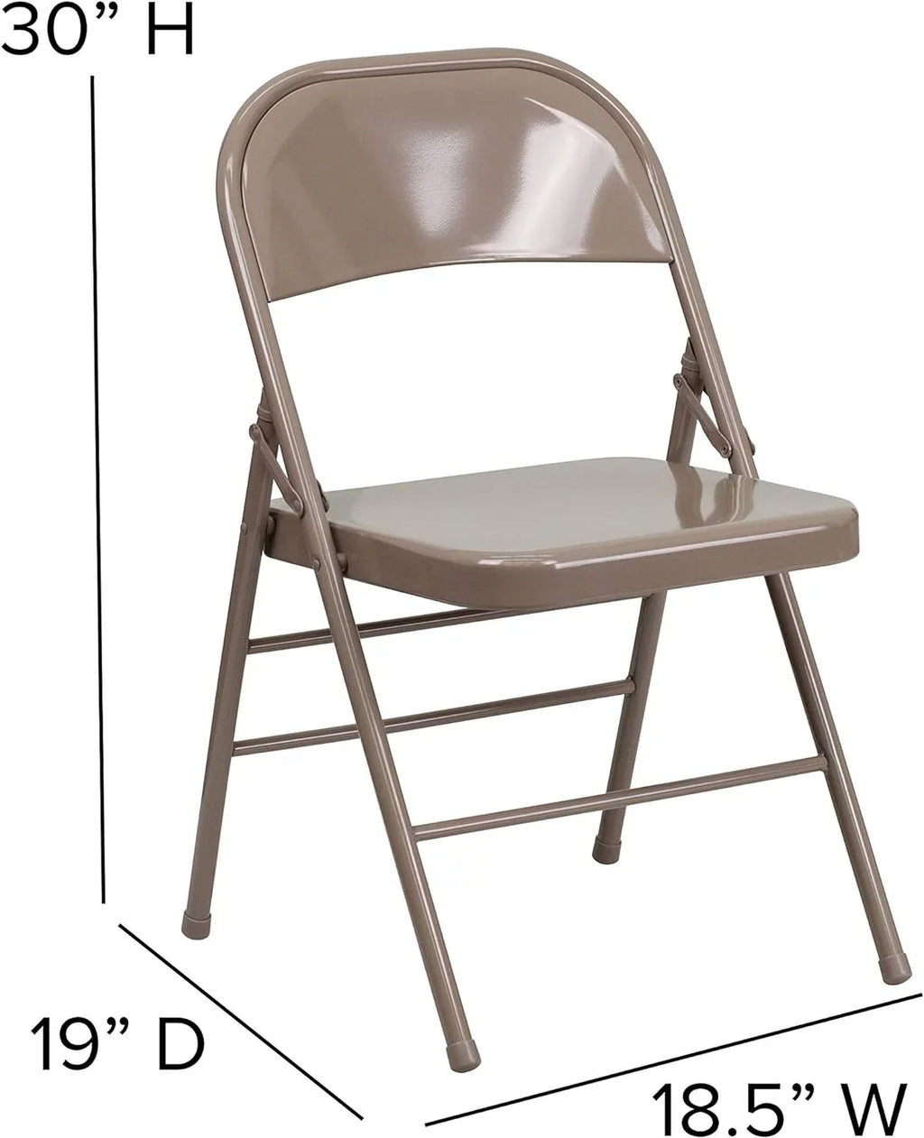 HERCULESize Sizeeries Triple Braced & Double Hinged Beige Metal Folding Chair