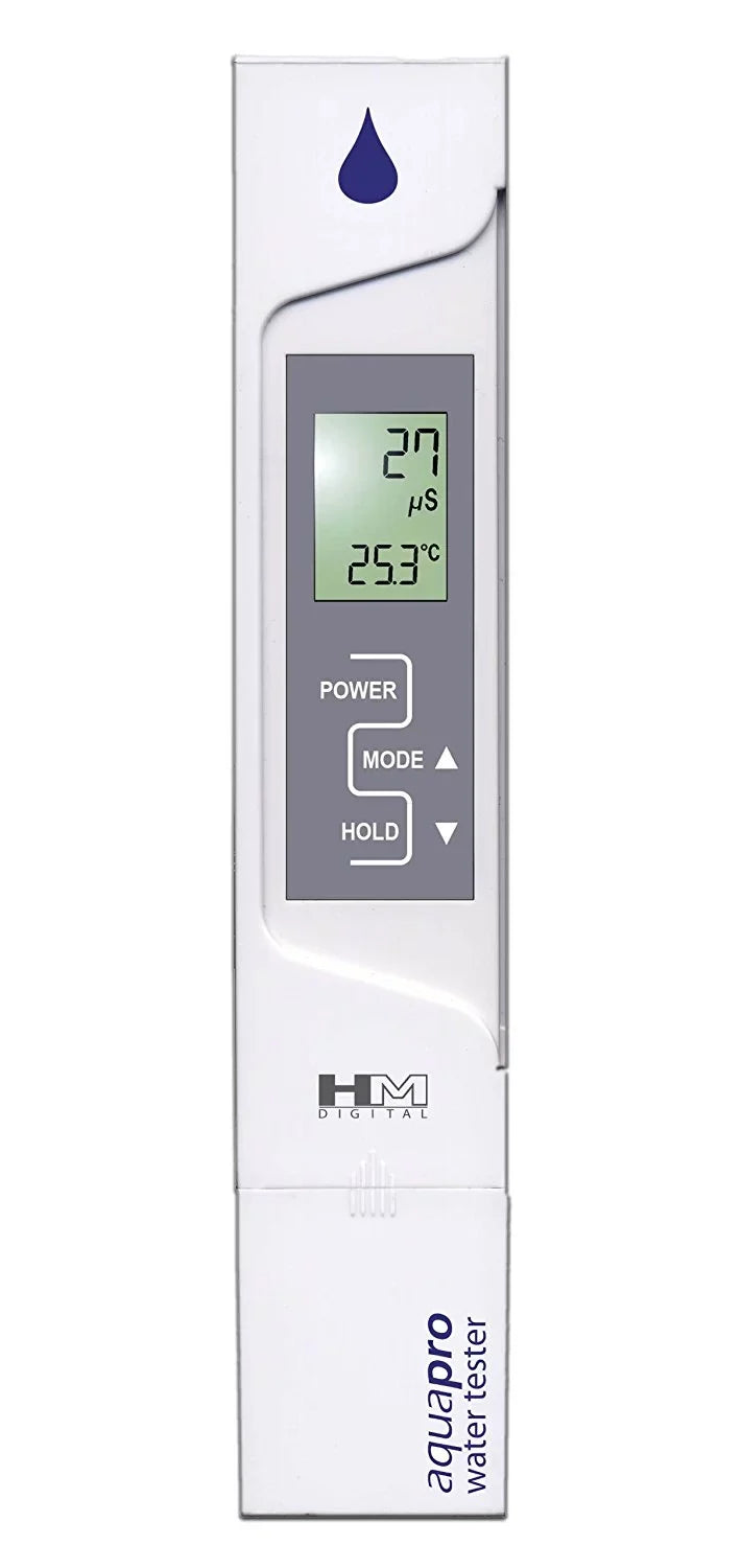 AP-2 AquaPro Water Quality Electrical Conductivity Tester, 0-9999 µSize Range, 1 µSize Resolution, +/- 2% Readout Accuracy, Measures electrical conductivity (EC).., By HM Digital