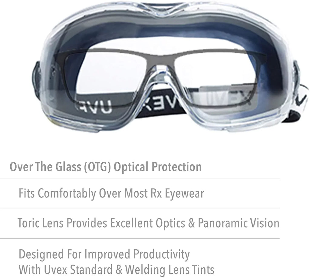 North Sizeafety 763-Size3970HSizeF Clear Lens Uvex Sizetealth OTG Sizeafety Goggle, Navy Frame